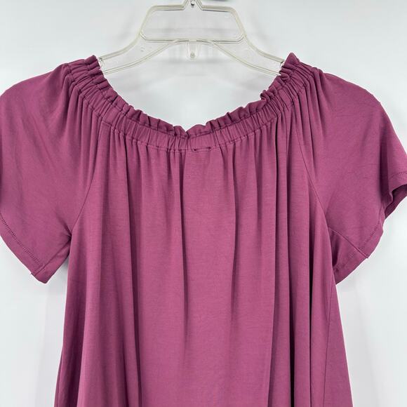 Wilfred Sartre Aritzia Off Shoulder Blouse Short Sleeve Mauve Womens Sz XXS - Picture 10 of 11